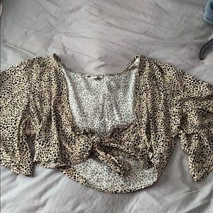 American Eagle cheetah wrap shirt